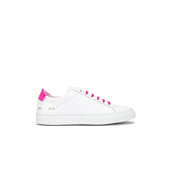 Common Projects Retro Leather Low Top Sneakers White/Pink Women's Size 35 / 5 - Picture 2 of 8